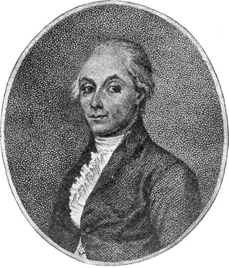 A drawn portrait of Russian author Alexander Radishchev